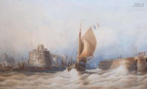 Richard Henry Nibbs (1816-1893)Fishing boats off Honfleurwat...