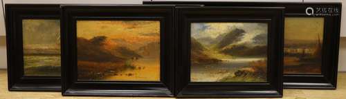 J.Maunier, 1909. Two pairs of oils on board, loch scenes and...