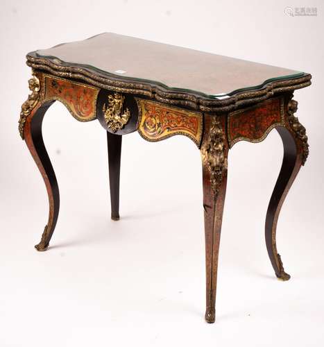 A 19th century Boulle folding card table, width 94cm, depth ...