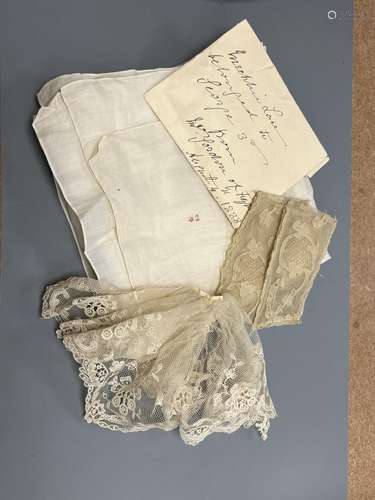 A George III handkerchief with George III cypher and three p...