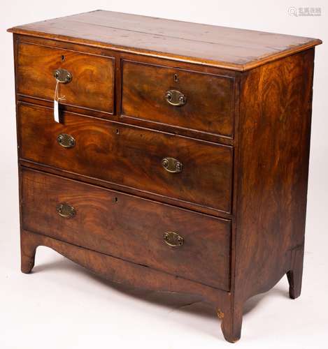 A small George III mahogany chest, width 94cm, depth 48cm, h...