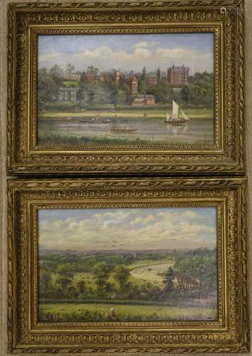 G.Cook, pair of oils on canvas, Boating on the Thames, signe...