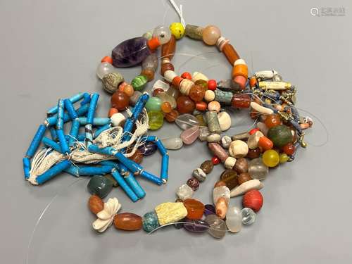 Three ancient Egyptian or Islamic bead necklaces