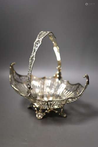 A George V pierced silver oval fruit basket, Josiah William ...