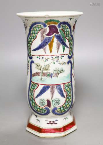 A Chinese famille verte vase, 19th centuryApocryphal Kangxi ...