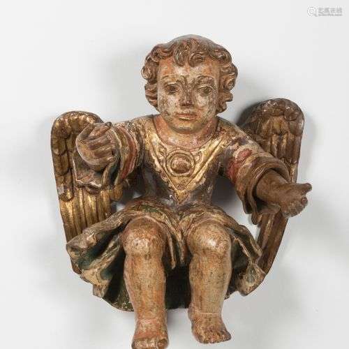 ANGE En bois sculpté et polychroméFlandres, fin XVIIème - dé...