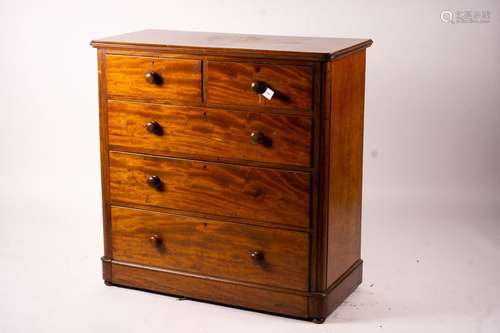 A Victorian mahogany chest, width 112cm, depth 51cm, height ...