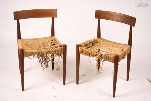 A set of six Danish teak dining chairs, probably Olsen for M...