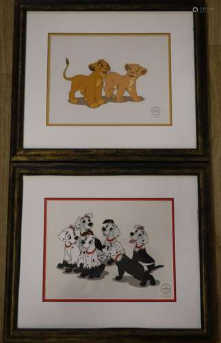 Two Walt Disney sericels, limited editions, The Lion King & ...