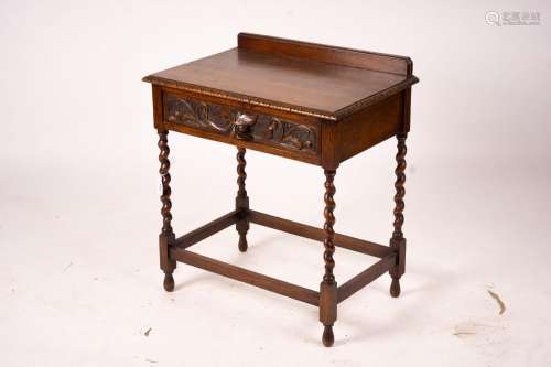 An early 20th century Flemish carved oak side table, W.69cm ...