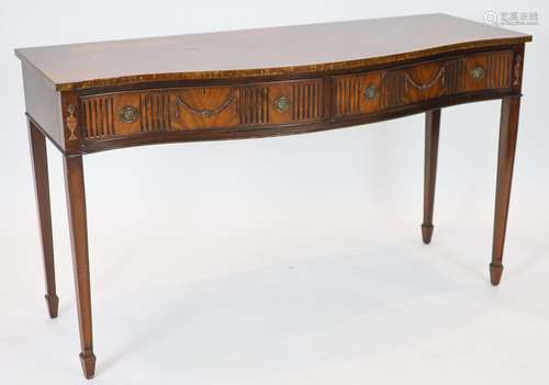 A George III style mahogany serpentine fronted serving table...