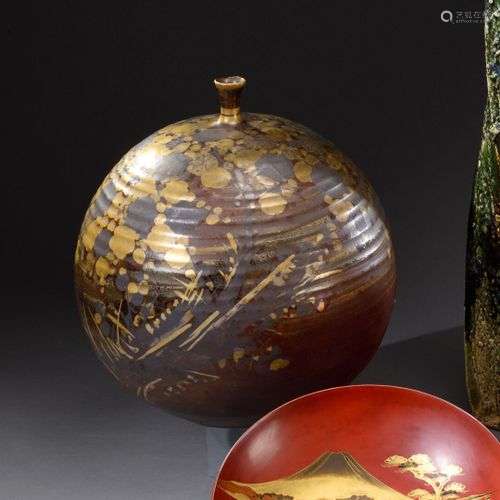 JAPON, Bizen - Période SHOWA (1926-1989) Vase boule en grès ...