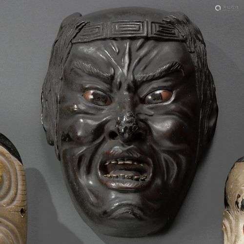 JAPON - Fin de période EDO (1603-1868) Masque de démonstrati...