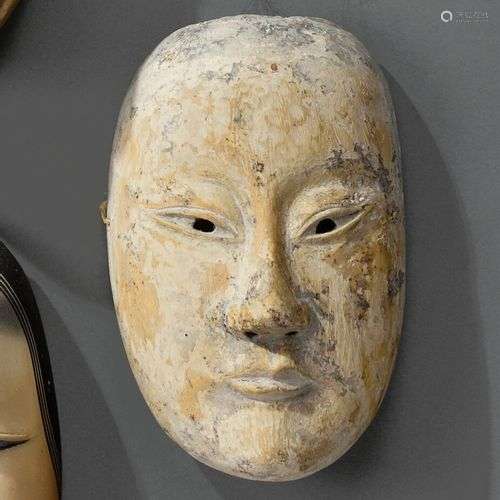 JAPON - Période EDO (1603-1868) Masque de théâtre Nô figuran...