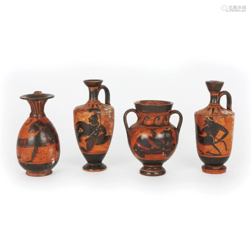 Four Tuscan terracotta vases after the antique