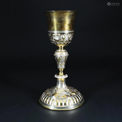 An Italian silver and silver gilt chalice