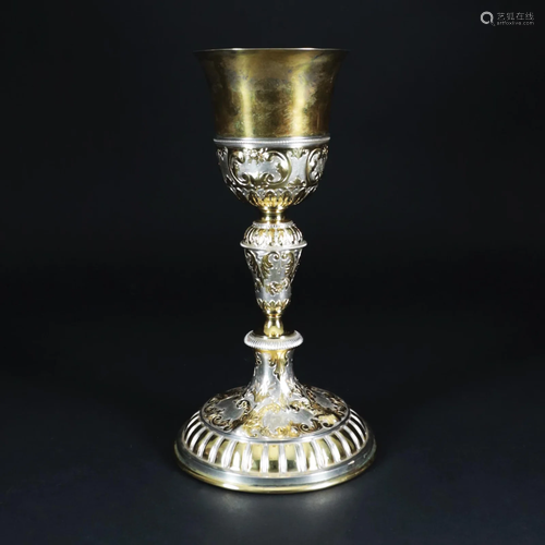 An Italian silver and silver gilt chalice