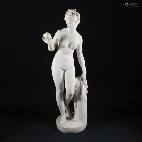 A marble paste figure of Venus with apple