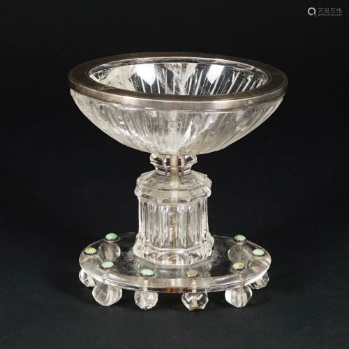 A German silver mounted rock crystal cup