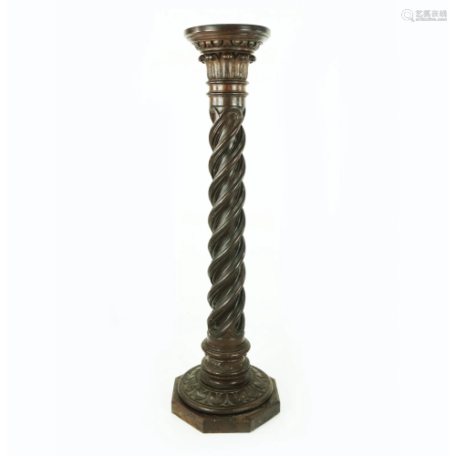 A walnut twisted column, early 20th century