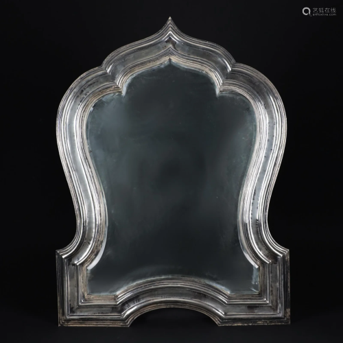 An Italian 800/1.000 silver coated wood wall mirror