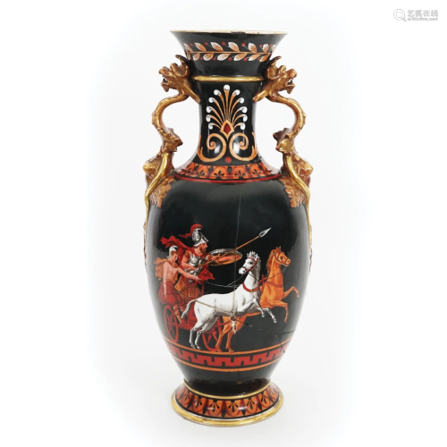 A Ginori polychrome porcelain vase, 1880-1896