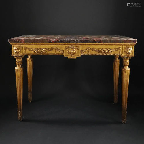 A pair of elegant Roman carved gilt wood consoles