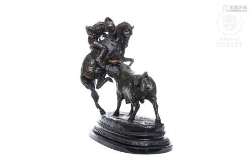 Escultura de bronce “Picador a caballo”, s.XX