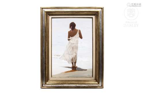 Lluis Ribas Castellsague (1949) “Mujer en la playa”