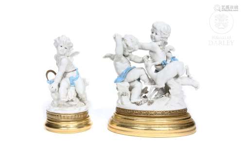 Dos figuras de porcelana de Algora, s.XX