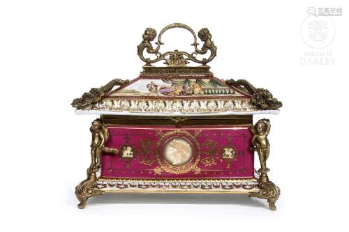 Caja de porcelana de Viena, Austria, ca.1900