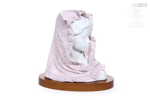 Busto con mantilla en porcelana de Lladró, s.XX