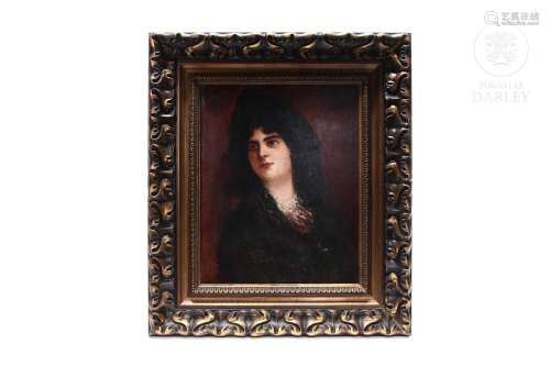 Antonio Fillol Granell (Atr.) (1870-1930) “Mujer con mantill...