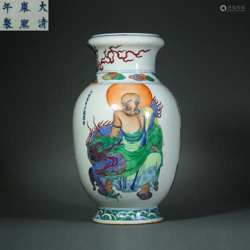 Qing Dynasty,Multicolored Arhat Bottle