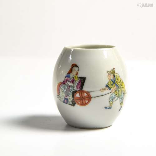 CHINE - MODERNE Petite mangeoire à oiseaux En porcelaine éma...