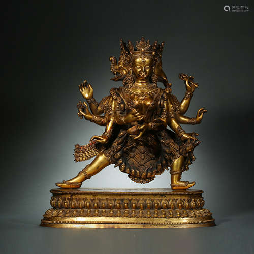 Ming Dynasty,Bronze Gilt Vajra Dharma