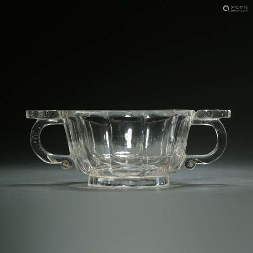 Qing Dynasty,Crystal Binaural Cup