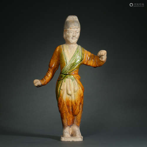 Tang Dynasty,Three-color Figurine of Lead a Horse