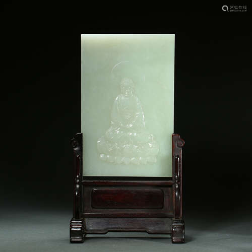 Qing Dynasty,Hetian Jade Screen