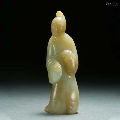 Han Dynasty,Hetian Jade Character Figurine