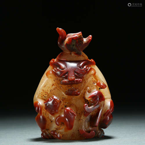 Han Dynasty,Agate Beast Shaped Bottle