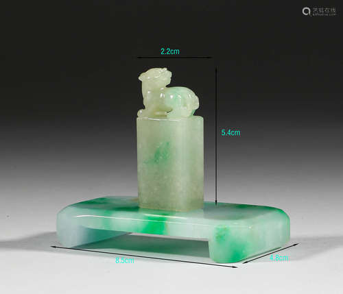 Qing Dynasty, jade seal, jade ink bed