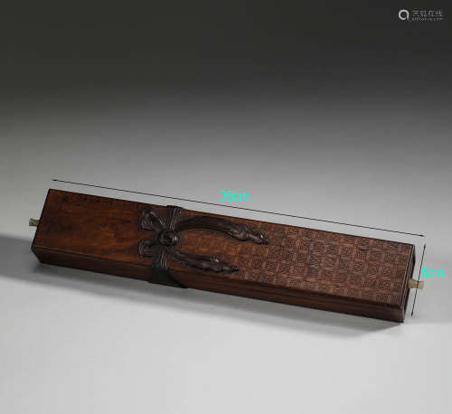 Huanghua pear wooden mechanism box in Qing Dynasty
