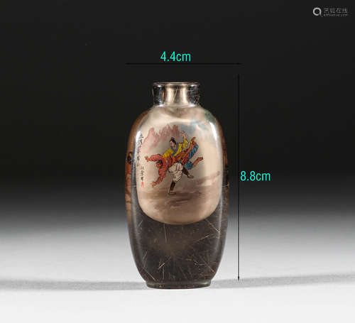 Qing Dynasty, crystal painted snuff bottle