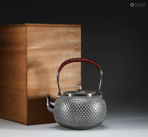 Japan, pure silver teapot