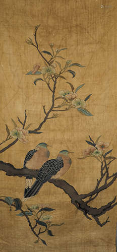 Kesi flower and bird painting in Qing Dynasty