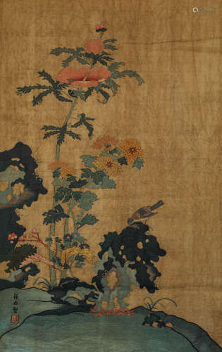 Kesi flower and bird painting in Qing Dynasty