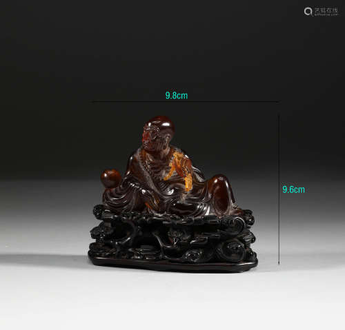Amber arhat statue in Qing Dynasty