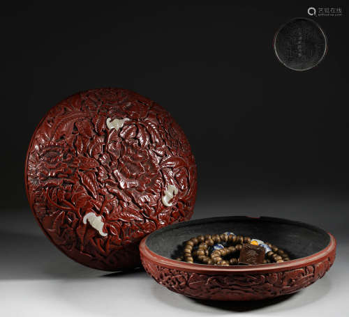 Qing Dynasty, lacquerware, aloes and beads