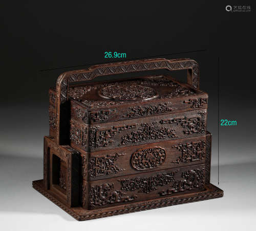 Huanghua pear wood food box in Qing Dynasty